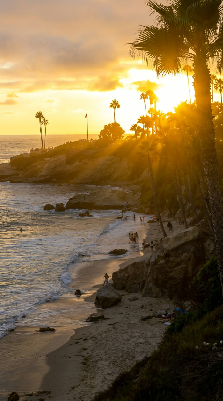 Sunset over a Laguna Beach cove
